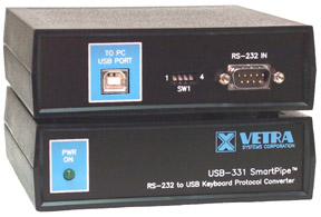 USB-331 RS-232 to USB Keyboard Protocol Converter