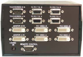 rear view of VIP-802-D2-TS2 serial dual-head DVI Touchscreen Switch