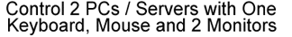 Control 2 PCs / Servers with one keyboard, mouse and 2 monitors